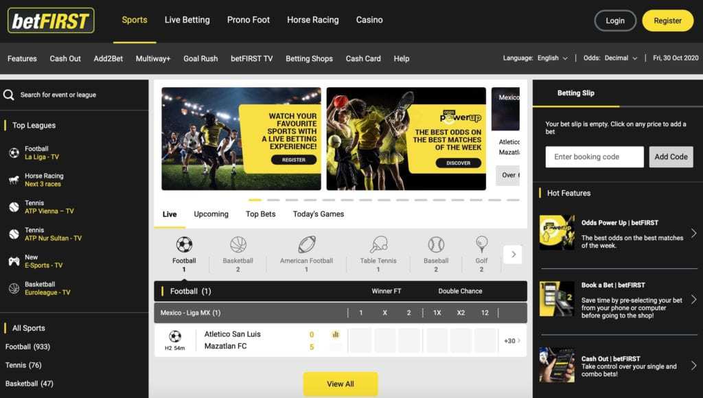 betFirst преглед 2 betfirst платформа