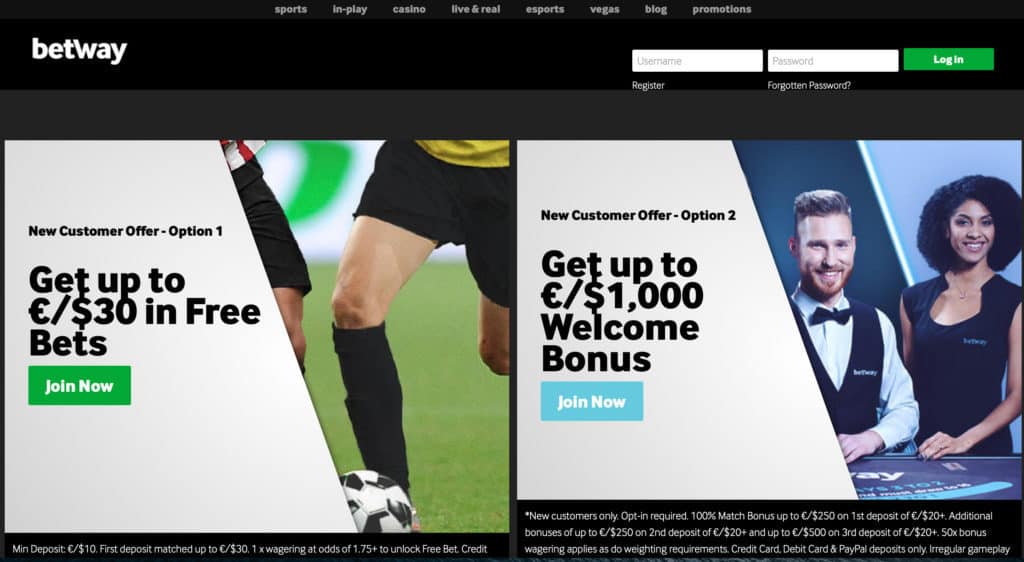 home page di betway