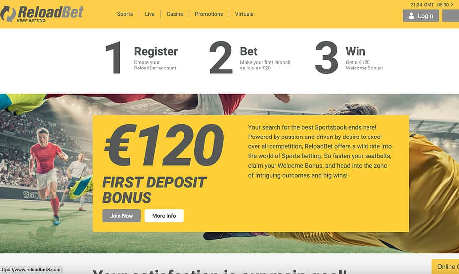 reloadbet home page