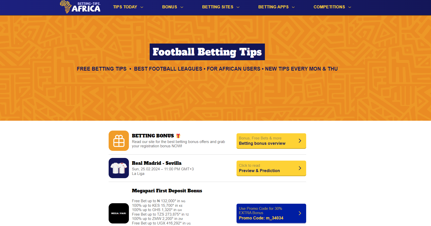 Review e Betting Tips Africa 2024