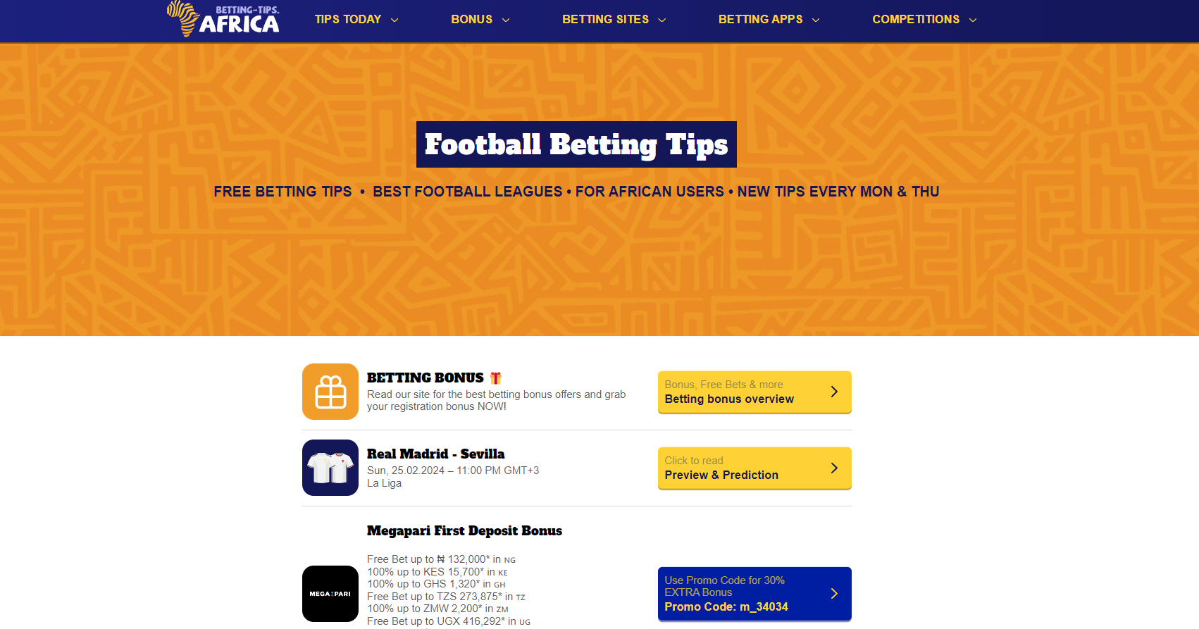 Betting Tips Africa 2024 のレビュー