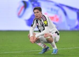 Kenan Yildiz reacts during Juventus game against Udinese